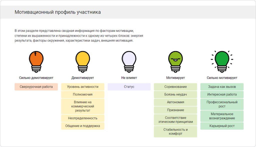 Описательный отчет Мотивационного опросника 1